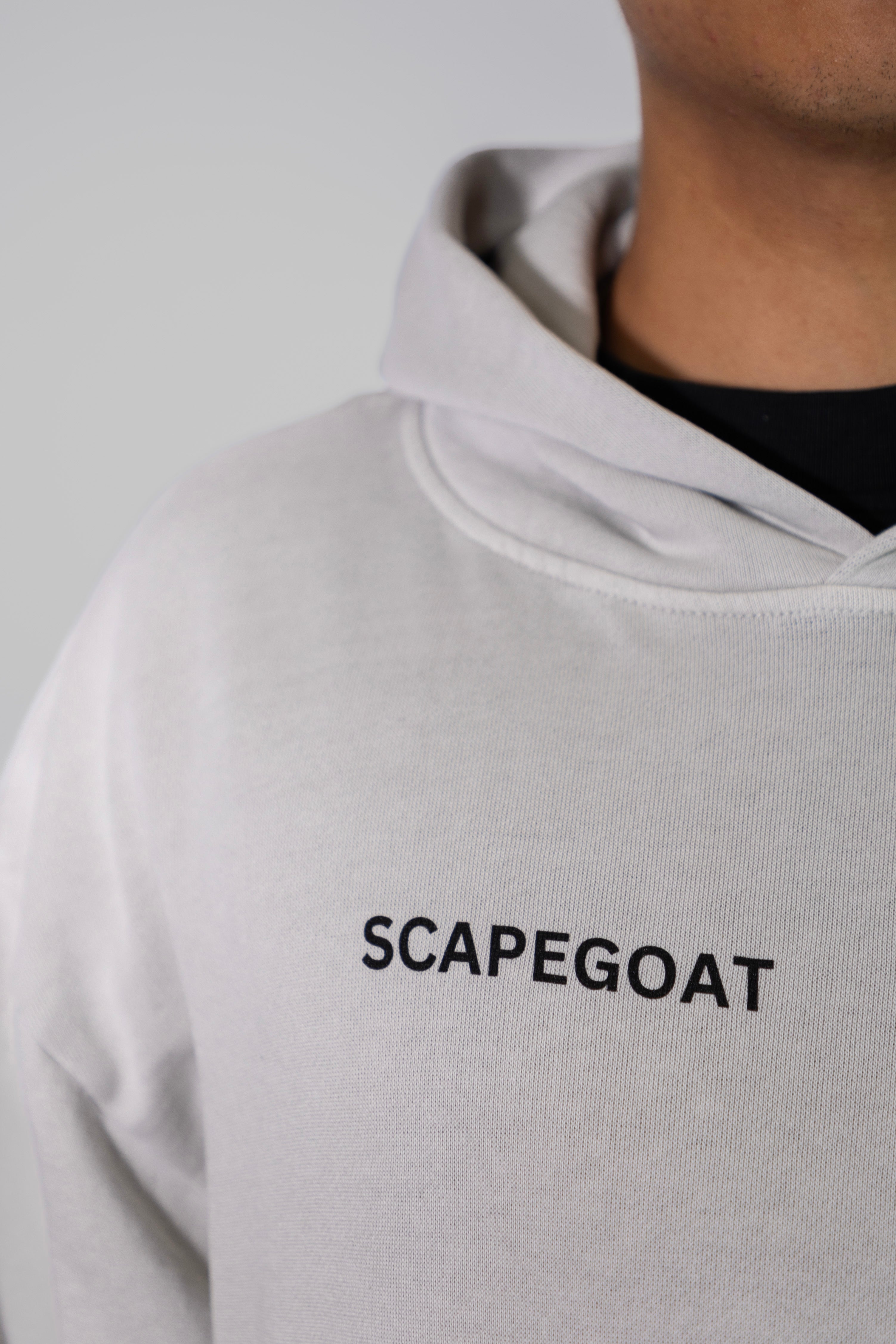 SCAPEGOAT WHY ALWAYS ME LIGHT GRAY HOODIE